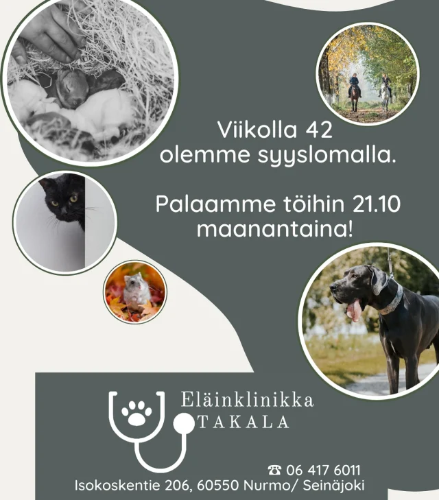 Kesällä lomailtiin viikko ja nyt toinen. On aika huilata hetki, että jaksaa taas. 
Klinikka suljettu viikon 42 🤍 
Palaamme 21.10 taas töihin! Turvallista viikkoa kaikille! 🤍